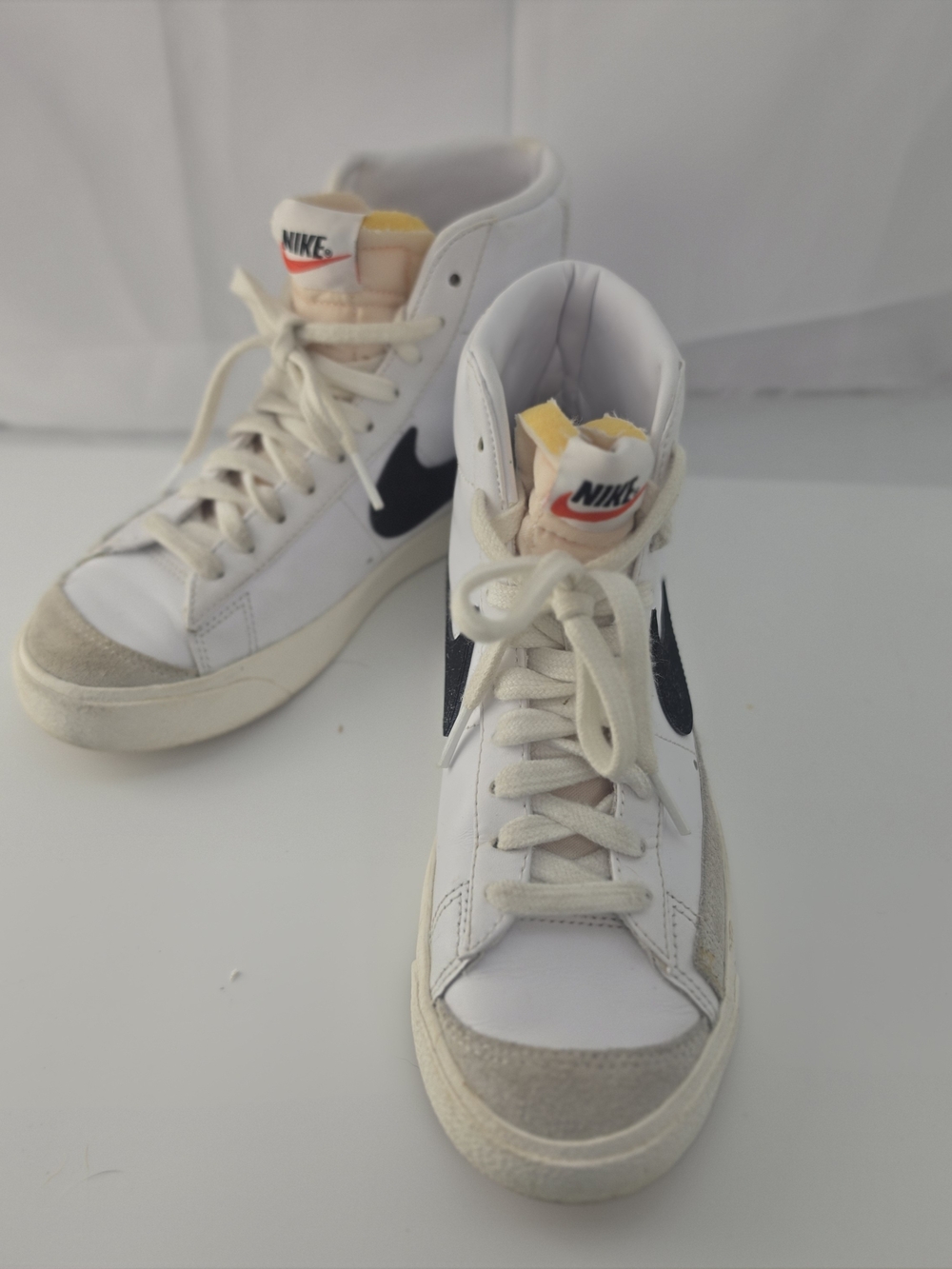 Nike Blazer 77 White High-Top Sneakers Black Swoosh Sz7
